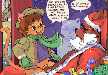 age_difference anal anal_penetration anthro anthro_on_anthro anthro_penetrated anthro_penetrating anthro_penetrating_anthro biped blue_eyes bottomless bow_(decoration) bow_(feature) bow_ribbon casual_sex clothed clothing cowgirl_position dialogue dominant duo_focus erection eyes_closed foreskin from_front_position genitals group hat headgear headwear holidays humanoid_genitalia humanoid_penis inside larger_dom larger_male machine male male/male male_on_bottom male_on_top male_penetrated male_penetrating male_penetrating_male mall older_male on_bottom on_top partially_clothed penetration penile penile_penetration penis penis_in_ass public sex shota size_difference smaller_male smaller_on_top smaller_penetrated straddling tail text toy unretracted_foreskin yellow_bow yellow_ribbon young young_anthro young_male younger_male younger_penetrated battle_angel third-party_edit christmas santa_claus canid canine canis domestic_cat felid feline felis mammal robot wolf digital_media_(artwork) english_text low_res oekaki