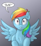 blue_body blue_feathers blue_fur comic dialogue english_text equid equine feathered_wings feathers female feral friendship_is_magic fur hair hasbro looking_at_viewer mammal multicolored_hair my_little_pony mythological_creature mythological_equine mythology pegasus pluckyninja rainbow_dash_(mlp) rainbow_hair solo text wings