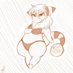 1:1 anthro biped bra clothing female flaaffy generation_2_pokemon hi_res looking_at_viewer lucy_(shikaro) monochrome nintendo panties pokemon pokemon_(species) shikaro simple_background sketch solo standing underwear white_background