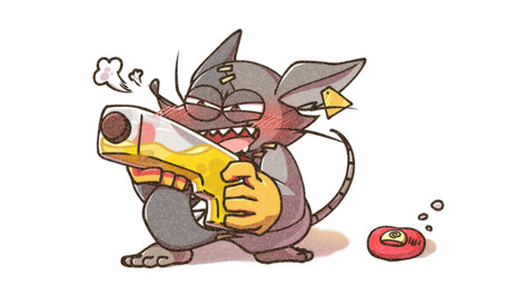 drunk gun male ranged_weapon solo substance_intoxication weapon miyotomori mad_rat_dead nippon_ichi_software heart_(mad_rat_dead) mad_rat_(mad_rat_dead) mammal murid murine rat rodent 16:9 hi_res widescreen