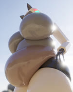 belly belly_jiggle big_belly big_breasts bouncing_belly bouncing_breasts breasts female glistening glistening_body head_tilt jiggling looking_at_viewer low-angle_view machine not_furry obese outside overweight screen screen_face solo standing thick_thighs kolajo humanoid robot robot_humanoid 3d_(artwork) 3d_animation animated digital_media_(artwork) no_sound webm male_(lore)