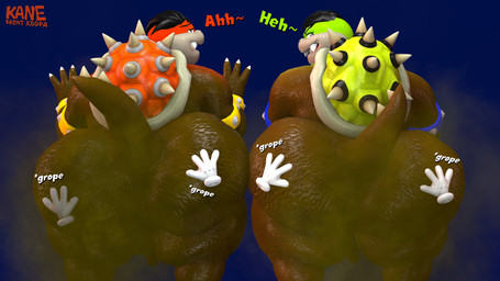 anthro anus balls belly big_butt butt clothing dialogue duo fart farting_at_viewer farting_together genitals gloves grabbing grope handwear huge_butt male male/male nude pecs penis rear_view shell thick_thighs kanebrentkoopa mario_bros mythology nintendo fan_character kane_brent_koopa kaze_brent_koopa dragon dragon_koopa koopa mythological_creature mythological_scalie reptile scalie turtle 16:9 3d_(artwork) 4k absurd_res digital_media_(artwork) hi_res source_filmmaker_(artwork) widescreen