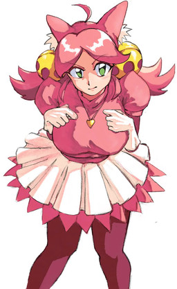 accessory animal_ears bell big_breasts blush blush_lines bottomwear breasts clothing cowlick eyelashes female female_humanoid frilly frilly_bottomwear frilly_clothing frilly_skirt front_view furrowed_eyebrows gloves green_eyes hair hair_accessory handwear inner_ear_fluff jewelry necklace pink_clothing pink_hair puffy_sleeves short_hair skirt solo tied_hair tuft white_clothing tman deltarune undertale_(series) mad_mew_mew mew_mew_(undertale) pink_(deltarune) animal_humanoid felid felid_humanoid feline feline_humanoid humanoid mammal mammal_humanoid 2026 digital_drawing_(artwork) digital_media_(artwork) hi_res