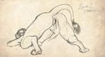 anus ass_up breasts female genitals lying nude on_front presenting pussy raised_tail solo spread_pussy spreading tail cuprohastes felid lion mammal pantherine 2014 sketch