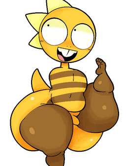 anthro big_butt buckteeth butt dot_eyes femboy genitals huge_butt huge_hips huge_thighs male multicolored_body nude one_leg_up open_mouth penis raised_leg shota simple_eyes solo teeth thick_thighs two_tone_body wide_hips young young_anthro young_male furu_flami undertale_(series) monster_kid lizard reptile scalie digital_media_(artwork)