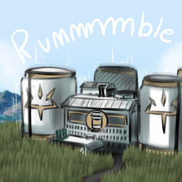 blue_sky building facility factory milk_factory motion_lines mountain onomatopoeia outside plant sky sound_effects text tree zero_pictured yboon nintendo pokemon 1:1 2025