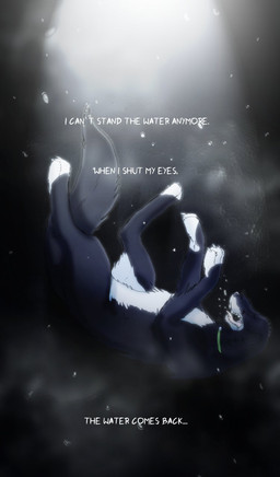 ambiguous_gender asphyxiation black_body black_fur black_nose bubble button_ears claws collar digitigrade drowning dying feral floppy_ears fully_submerged fur green_collar open_mouth paws quote snout solo tail text underwater water white_body white_claws white_fur white_text xtrent968 the_plague_dogs rowf_(the_plague_dogs) canid canine canis domestic_dog mammal 2013 digital_drawing_(artwork) digital_media_(artwork) english_text hi_res shaded soft_shading