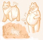 anthro anthro_pred belly belly_rub big_belly bloated death digestion digestion_sequence female feral feral_pred forest help_me overweight plant sleeping solo tree vore carnalcorp bear black_bear mammal ursine hi_res