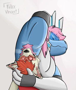 anthro armpit_hair blue_body bodily_fluids body_hair clothed clothed_anthro clothing duo fur hair heterochromia male male/male markings musk musky_armpit pink_hair red_hair size_difference smelly_armpits smile sniffing spots spotted_body sweat sweatdrop white_body white_fur felix_vincent mythology jack_d'_angelo canid canine canis dalmatian domestic_dog dragon mammal mythological_creature mythological_scalie scalie hi_res