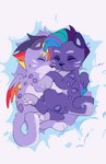 cuddling duo eyes_closed female feral fur male pawpads pink_body pink_fur purple_body purple_fur wings aztrial hasbro mlp_g5 my_little_pony allura_(mlp) alterro_(mlp) felid mammal pantherine snow_leopard hi_res brother_(lore) brother_and_sister_(lore) sibling_(lore) sister_(lore)