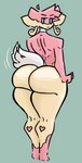 anthro big_butt butt female fluffy fluffy_tail glistening glistening_body heart_pattern huge_butt looking_at_viewer looking_back pink_body solo tail tan_body thick_thighs wide_hips shewiff nintendo pokemon petra_(shewiff) audino generation_5_pokemon pokemon_(species) hi_res