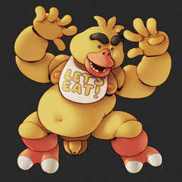action_pose anthro avian_feet beak belly big_nipples crossgender eyebrows feet flaccid foreskin ftm_crossgender genitals machine male nipples orange_beak orange_feet overweight penis pose simple_background slightly_chubby small_eyes smile solo thick_eyebrows yellow_body ravuer five_nights_at_freddy's scottgames chica_(fnaf) animatronic avian bird chicken galliform phasianid robot 1:1 hi_res