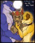 animal_genitalia anthro canid canine canine_genitalia canis collar comic:full_moon_tribute cover cover_art cover_page detailed_background dragon fellowwolf full_moon genitals group hi_res holding_character horn hybrid jax_the_alpha_(fellowwolf) landon_(fellowwolf) looking_at_viewer male male/male mammal moon mythological_canine mythological_creature mythological_scalie mythology nipple_piercing nipple_ring nipples nude nude_anthro nude_male piercing ring_piercing ryan_the_omega_(fellowwolf) scalie sheath size_difference touching_face trio were werecanid werecanine werewolf wolf