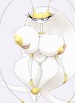 absurd_res anthro areola big_areola big_breasts big_nipples breast_grab breasts curvy_figure disembodied_hand duo female generation_7_pokemon hand_on_breast hi_res huge_breasts luditima nintendo nipples nude pheromosa pokemon pokemon_(species) simple_background solo_focus thick_thighs ultra_beast wide_hips
