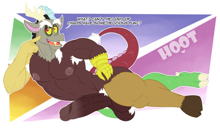 abs anthro armpit_hair ball_tuft balls body_hair erection fur genitals hair horn humanoid_genitalia male muscular muscular_anthro muscular_male nipples nude pecs penis simple_background smile solo tail tuft dg254 friendship_is_magic hasbro my_little_pony mythology discord_(mlp) chimera draconequus equid equine mammal mythological_creature mythological_equine absurd_res digital_media_(artwork) hi_res