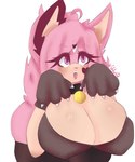 anthro big_breasts bra breasts cat_paws cleavage clothed clothing colored_nails female fur hair lingerie nails pink_body pink_fur pink_hair pink_nails solo underwear kittyq sega sonic_the_hedgehog_(series) fan_character maria_rose_(kittyq) hi_res