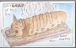 bread brown_body brown_fur cheek_tuft cutting_board ear_tuft facial_tuft feral food fur gradient_background head_tuft looking_at_viewer male markings simple_background smile smiling_at_viewer solo spots spotted_body steam text tuft shunnedpies food_creature hyena mammal 2025 english_text hi_res painting_(artwork) signature traditional_painting_(artwork) traditional_watercolor_(artwork) watercolor_(artwork)
