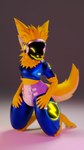 ambiguous_gender anthro clothed clothing diaper diaper_fetish fluffy fur happy kneeling lavender_(diaper) machine orange_body orange_fur smile solo wearing_diaper itsfloofy abuniverse lavender_(abuniverse) protogen 3d_(artwork) 4k 9:16 absurd_res blender_(artwork) digital_media_(artwork) hi_res