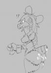 ?! amputee anthro bodily_fluids breasts butt cum cum_on_butt disability female genital_fluids hair nipples side_boob simple_background solo pepperchan ms._n_(character) mammal murid murine rat rodent undead zombie monochrome sketch