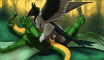 4_toes anthro anthro_on_feral anthro_penetrating anthro_penetrating_feral anus balls beak bestiality black_penis countershading digitigrade duo erection feathered_wings feathers feet female female_penetrated feral feral_penetrated from_front_position genitals happy happy_sex hindpaw interspecies legs_up lying male male/female male_on_feral male_penetrating male_penetrating_female membrane_(anatomy) membranous_wings missionary_position nude on_back paws penetration penile penile_penetration penis penis_in_pussy pussy sex soles spread_legs spread_wings spreading tail toes vaginal vaginal_penetration wings syrinoth mythology slitherette_(slither) avian dragon gryphon mythological_avian mythological_creature mythological_scalie scalie