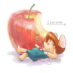 anthro apple blush blush_stickers brown_eyes brown_hair buckteeth clothed clothing comically_large_object d6 detailed_food dice featureless_feet feet food fruit hair looking_at_viewer lying micro on_back one_eye_closed overalls overalls_only pink_blush plant simple_background solo tail teeth text white_background wink winking_at_viewer young mo_tsu_oekk gamba_no_bouken gamba_no_bouken_(series) ikasama mammal mouse murid murine rodent 1:1 2015 character_name detailed digital_media_(artwork) digital_painting_(artwork) painting_(artwork) shaded