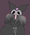 anthro big_breasts bodily_fluids breasts clothing cosplay costume drooling female genital_fluids halloween_costume hat headgear headwear holidays long_tongue saliva solo thick_thighs tongue vaginal_fluids wet_tongue savagensfw halloween onegai_my_melody sanrio kuromi demon