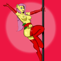 anthro anthrofied areola armwear bodily_fluids breasts clothing dancing elbow_gloves female garter_belt garter_straps gloves hair handwear legwear lingerie long_hair money nipples pole pole_dancing solo stockings stripper sweat yellow_body yellow_skin hyperstorm_h kevinsano third-party_edit friendship_is_magic hasbro my_little_pony fluttershy_(mlp) equid equine horse mammal pony 1:1 colored digital_media_(artwork)