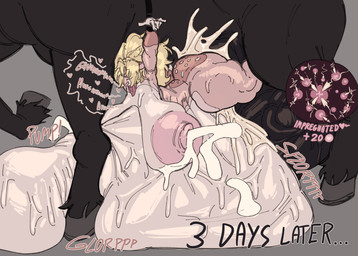 abdominal_bulge aggressive_fertilization animal_genitalia animal_penis anthro anthro_on_feral anthro_penetrated areola balls belly_riding bestiality bestiality_impregnation big_areola big_balls big_breasts big_butt big_nipples big_penis blonde_hair bodily_fluids bound bound_together breast_expansion breasts butt cum cum_inflation cum_inside duo equine_genitalia equine_penis erection excessive_cum excessive_genital_fluids expansion female female_on_feral female_penetrated feral feral_penetrating feral_penetrating_anthro fur genital_fluids genital_raphe genitals glorp groan hair hanging_breasts hooves huge_areola huge_balls huge_breasts huge_butt huge_nipples huge_penetration huge_penis hyper hyper_areola hyper_balls hyper_breasts hyper_genitalia hyper_nipples hyper_penetration hyper_penis impregnation inflation internal larger_feral larger_male leaking_cum male male/female male_penetrating male_penetrating_female moan multicolored_body multicolored_fur multiple_ova nipples onomatopoeia ovum penetration penis prolonged_penetration raphe_(anatomy) restrained restraints ridiculous_fit scrotal_raphe sex simple_background size_difference sloshing_belly sound_effects speech_bubble sperm_cell sweat sweaty_balls sweaty_genitalia text thick_thighs tongue tongue_out vaginal vaginal_penetration vein veiny_balls oxart butterscotch_(void_dew) deer equid equine horse mammal absurd_res hi_res