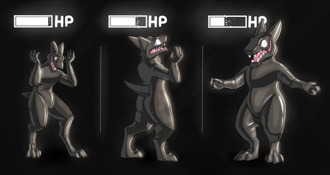 4_fingers ambiguous_gender anthro base_one_layout basic_sequence black_background black_body digitigrade fingers gameplay_mechanics growth gui health_bar latex linear_sequence mental_transformation monotone_background one_row_layout open_mouth open_smile pointy_ears prick_ears sharp_teeth simple_background smile solo species_transformation teeth text three_frame_image three_frame_sequence transformation transformation_sequence white_eyes wide_eyed malevolified latex_creature living_latex mega_(malevolified) monster unknown_species 2020 digital_drawing_(artwork) digital_media_(artwork) english_text hi_res sequence