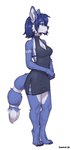5_fingers accessory anthro arm_markings barefoot biped black_claws black_eyebrows black_nose black_text blue_body blue_eyes blue_fur blue_hair blue_tail bottomwear breasts claws cleavage cleavage_cutout clothed clothed_anthro clothed_female clothing countershade_face countershade_fur countershade_legs countershade_neck countershade_torso countershading crown cutout dipstick_tail dress ear_piercing eyebrows feet female female_anthro fingers fully_clothed fully_clothed_anthro fully_clothed_female fur furgonomics grey_clothing grey_dress hair headgear inner_ear_fluff markings medium_breasts mouth_closed multicolored_body multicolored_fur piercing short_hair simple_background slit_dress solo standing tail tail_accessory tail_markings text three-quarter_view tiara toe_claws toes topwear tuft two_tone_body two_tone_fur white_background white_body white_countershading white_fur white_inner_ear white_inner_ear_fluff white_markings white_sclera white_tail_tip white_tuft foxovh nintendo star_fox krystal_(star_fox) canid canine fox mammal 2024 artist_name dated digital_media_(artwork) full-length_portrait hi_res portrait