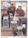 anthro athletic athletic_anthro controller dialogue duo game_controller male male/male outside overweight overweight_male stairs text waiting mikrogoat abe_(mikrogoat) basil_(mikrogoat) domestic_pig lagomorph leporid mammal rabbit suid suina sus_(pig) comic english_text hi_res url