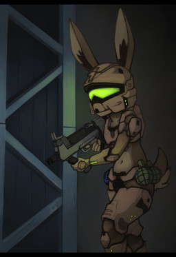 anthro armor black_bars explosives grenade gun headgear helmet holding_gun holding_object holding_ranged_weapon holding_weapon machine male mjolnir_armor_system power_armor ranged_weapon solo space_marine submachine_gun visor weapon marsminer halo_(series) microsoft xbox_game_studios rousso lagomorph leporid mammal rabbit spartan_(halo) hi_res letterbox