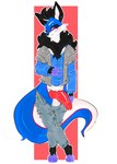 animal_genitalia animal_penis anthro balls bodily_fluids bottomwear bottomwear_down canine_genitalia canine_penis clothed clothing genital_fluids genitals knot knotted_penis male pants pants_down partially_clothed penis precum presenting presenting_penis smile smiling_at_viewer solo bisamon cobalt_(texiefox) canid canine canis mammal wolf absurd_res hi_res