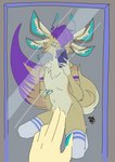 anthro clothing electronics femboy footwear holding_object holding_phone legwear male mirror mirror_selfie nude phone reflection selfie smile socks solo thigh_highs tpknnts teyk canid canine fennec_fox fennix fox mammal true_fox absurd_res hi_res