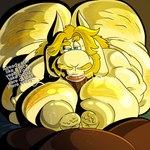 1:1 absurd_res anthro asgore_dreemurr beard big_butt big_nipples blonde_hair boss_monster_(undertale) bovid breast_play breasts butt caprine cellulite cross-eyed dialogue duo english_text faceless_character faceless_male facial_hair genitals ghost goat hair hairy hairy_body hi_res horn huge_butt long_ears looking_at_viewer male male/male mammal nipples oral overweight overweight_male penis penis_tip possbooty sex slightly_chubby spirit sucking_tip text titfuck undertale_(series)
