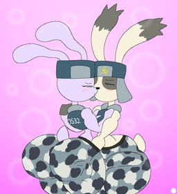 anthro big_butt blush blush_lines bottomwear bubble_butt bulge butt camo camo_bottomwear camo_clothing camo_pants camo_print clothing communism countershade_arms countershade_ears countershade_face countershading crop_top curvy_figure detailed_bulge duo erection eyelashes eyes_closed femboy fur genital_outline hammer_and_sickle hand_in_pants hand_on_chest hat headgear headwear kissing logo male male/male midriff pants pattern_bottomwear pattern_clothing pattern_pants penis_outline politics purple_body purple_fur shirt small_waist text thick_thighs topwear ushanka white_body white_fur wide_hips thatdawgmurray usavich boris_(usavich) kopchev_(usavich) lagomorph leporid mammal rabbit absurd_res aliasing artist_logo artist_name digital_media_(artwork) hi_res signature