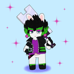 3_fingers amethyst_(gem) anthro arms_bent belt belt_buckle black_boots black_clothing black_footwear black_gloves black_hair black_handwear black_jacket black_topwear blue_background blue_eyes boots buckle clothed clothed_anthro clothed_female clothing ear_piercing eyebrows eyelashes featureless_crotch female female_anthro fingerless_gloves fingers footwear fur gem gloves green_belt green_eyebrows green_hair hair half-closed_eyes handwear holding_melee_weapon holding_object holding_sword holding_weapon jacket light long_ears looking_at_viewer melee_weapon mouth_closed multicolored_hair narrowed_eyes noseless open_belt open_clothing open_jacket open_topwear pantsless_anthro pantsless_female piercing purple_clothing purple_ear_piercing purple_eyelids purple_shirt purple_topwear shirt shoes simple_background solo sparkles standing straight_legs sword tan_body tan_inner_ear tan_skin topwear torn_clothing torn_shirt torn_topwear two_tone_hair weapon white_body white_fur peypey_mei1925 mario_bros mario_plus_rabbids_sparks_of_hope nintendo raving_rabbids rayman_(series) ubisoft edge_(mario_plus_rabbids) lagomorph mammal rabbid 1:1 2023 colored crossover digital_drawing_(artwork) digital_media_(artwork) english_description lighting shaded