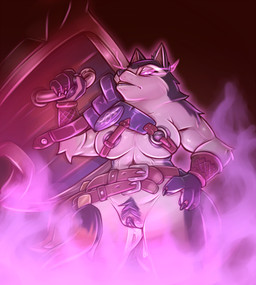 anthro armor big_breasts blue_armor bodily_fluids breasts clitoris clothed clothing corruption female fur genital_fluids genitals nipples nude pubes shield solo tail vaginal_fluids vulva atane27 armello league_of_geeks magna_(armello) canid canine canis mammal wolf digital_media_(artwork) hi_res