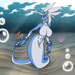 1_horn anthro anthrofied apode big_breasts black_eyes blue_body blue_scales breasts bubble eyelashes featureless_breasts female front_view group horn huge_breasts legless looking_at_viewer navel pokemorph red_sclera sand scales serpentine solo_focus trio underwater water white_body white_horn white_scales gallo_wazavi nintendo pokemon corsola draconcopode dragonair generation_1_pokemon generation_2_pokemon magikarp naga pokemon_(species) pokemon_naga 1:1 hi_res