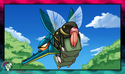 animal_genitalia arthropod_abdomen arthropod_abdomen_genitalia black_body border carrying_another carrying_partner cloud day detailed_background duo erection female female_penetrated feral flying flying_sex genitals glowing glowing_markings green_body insect_wings looking_back male male/female male_penetrating male_penetrating_female markings nude outside penetration penile penis plant rear_view sex sky tapering_penis text tree vaginal vaginal_penetration vulva wings duskguard nintendo pokemon arthropod charjabug generation_7_pokemon insect pokemon_(species) vikavolt absurd_res digital_media_(artwork) english_text hi_res url