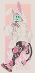 ambiguous_gender cable clothing fake_ears fake_rabbit_ears female hoodie machine not_furry pink_body pose solo sticker tail topwear auveiss humanoid robot robot_humanoid 2025 absurd_res digital_media_(artwork) hi_res