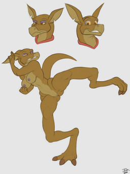 anthro breasts claws exercise feet female genitals kick martial_arts muscular muscular_anthro muscular_female nipples nude solo sport tail toe_claws vulva trias don_bluth titan_a.e. stith alien mantrin 2020 3:4 sketch