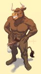 abs anthro athletic balls biceps big_muscles biped bodily_fluids brown_body brown_fur brown_tail condom cum erection filled_condom fur genital_fluids genitals grin horn horn_jewelry horn_ring humanoid_genitalia humanoid_penis jewelry looking_at_viewer male muscular muscular_anthro muscular_male nipple_piercing nipples nude pecs penis piercing pubes ring_(jewelry) sexual_barrier_device smile solo standing tail tail_tuft tattoo teeth tuft vein wearing_condom meesh evane buck_(evane) bovid bovine cattle mammal 2015 digital_media_(artwork)