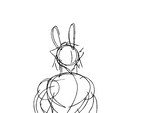 anthro big_breasts breasts female muscular muscular_female solo boo3 boo_(boo3) lagomorph leporid mammal rabbit 2d_animation 4:3 animated guide_lines short_playtime sketch