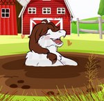 anthro barn blush breasts chupa farm female mud nude quicksand sinking solo unknown_artist selena_crone chupadore hi_res