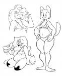 anthro bra breasts clothing dessert female food group nipple_outline overweight popsicle sandwich_(food) submarine_sandwich underwear groggyghoul cartoon_network steven_universe the_amazing_world_of_gumball amethyst_(steven_universe) nicole_watterson alien alien_humanoid amethyst_(gem_species) domestic_cat felid feline felis gem_(species) human humanoid mammal quartz_(gem_species) character_request hi_res monochrome