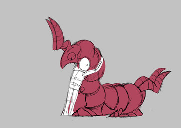ambiguous_gender duo eyes_closed feral grey_background half-closed_eyes hanging_by_arms hug hugging_another larger_feral narrowed_eyes simple_background size_difference squish meowdragon nintendo pokemon arthropod generation_5_pokemon humanoid pokemon_(species) scolipede 2025 2d_animation animated animated_gif digital_media_(artwork) frame_by_frame short_playtime