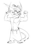 2_horns 3_toes 4_fingers anthro athletic athletic_anthro athletic_male barefoot biceps big_ears big_eyes big_head big_horn big_muscles big_pecs bottomwear bottomwear_down briefs cheek_tuft chin_tuft claws clothed clothed_anthro clothed_male clothing deltoids ear_tuft eyebrows facial_scales facial_tuft feet fingers flexing flexing_bicep flexing_both_biceps flexing_pec front_view happy head_horn head_tuft horn humanoid_hands long_ears looking_aside looking_away male male_anthro muscular navel open_mouth open_smile pants pants_down partially_clothed pecs plantigrade pubes raised_hand rib_cage scale_eyebrows scales short_anthro short_male simple_background skimpy smile solo spiked_tail spikes spikes_(anatomy) standing tail toes topless topless_anthro topless_male triceps tuft underwear white_background bristol league_of_legends mythology riot_games tencent fan_character ikes_(bristol) dragon hybrid mammal mythological_creature mythological_scalie scalie yordle 2018 full-length_portrait greyscale monochrome portrait