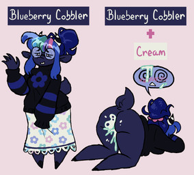 anthro blue_body bodily_fluids butt clothing cum cum_in_ass cum_in_vagina cum_inside eyewear female genital_fluids glasses nerd solo river-zombie bovid caprine goat humanoid mammal hi_res
