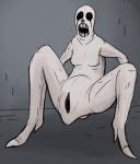 black_genitals black_pussy breasts featureless_breasts female genitals grey_background looking_at_viewer nightmare_fuel nude open_mouth presenting presenting_pussy pussy sharp_teeth simple_background solo teeth white_eyes keadanger scp_foundation humanoid monster scp-3199 hi_res